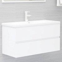 Berkfield Home Sink Cabinet with Built-in Basin White Engineered Wood