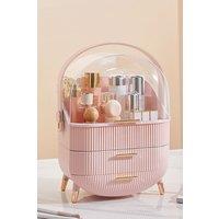 SHEONLY Cosmetic Makeup Storage Organiser Skincare Display Box Case With Portable Handle in Pink