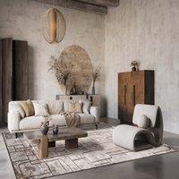 Desire Rugs Belgravia Living Room Area Rug Metallic Sheen Modern Cobble Design in Beige | Size: 200 cm x 290 cm