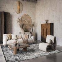 Desire Rugs Belgravia Living Room Area Rug Metallic Sheen Modern Cobble Design in Grey | Size: 200 cm x 290 cm