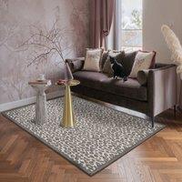 Desire Rugs Mayfair Living Room Area Rug Metallic Sheen Modern Leopard Design in Black | Size: 160 cm x 230 cm
