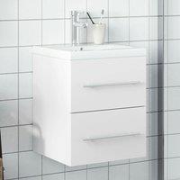 Berkfield Home Bathroom Sink Cabinet with Built-in Basin White