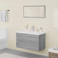 Berkfield Home Bathroom Furniture Set Grey Sonoma Engineered Wood