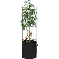 Berkfield Home Tomato Cages with Plant Bags 8 pcs 116 cm Steel & PP in Green