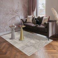 Desire Rugs Mayfair Living Room Area Rug Metallic Sheen Modern Matrix Design in Stone | Size: 200 cm x 290 cm