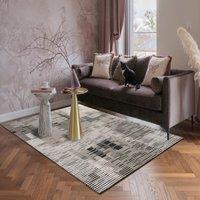 Desire Rugs Mayfair Living Room Area Rug Metallic Sheen Modern Matrix Design in Dark Grey | Size: 160 cm x 230 cm
