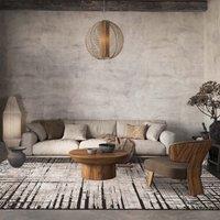 Desire Rugs Belgravia Living Room Area Rug Metallic Sheen Modern Nexus Design in Beige | Size: 200 cm x 290 cm