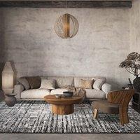 Desire Rugs Belgravia Living Room Area Rug Metallic Sheen Modern Nexus Design in Grey | Size: 160 cm x 230 cm