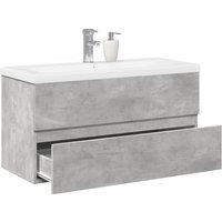 Berkfield Home 2 Piece Bathroom Furniture Set Concrete Grey Engineered Wood