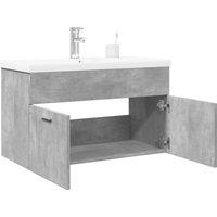 Berkfield Home Bathroom Sink Cabinet with Built-in Basin Concrete Grey