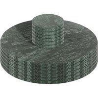 Argon Tableware Round Marble Placemats & Round Coasters - Green Kitchen Dining Table Mats