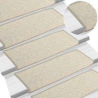 Berkfield Home Stair Mats Self-adhesive 15 pcs Silver 65x21x4 cm | Size: Medium