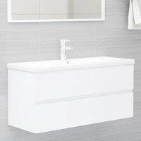 Berkfield Home Sink Cabinet with Built-in Basin White Engineered Wood