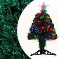 Berkfield Home Pre-lit Christmas Tree with Stand 64 cm Fibre Optic in Green