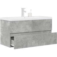 Berkfield Home 2 Piece Bathroom Furniture Set Concrete Grey Engineered Wood