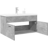 Berkfield Home Bathroom Sink Cabinet with Built-in Basin Concrete Grey