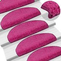 Berkfield Home Carpet Stair Treads 15 pcs Pink 65x21x4 cm | Size: Medium