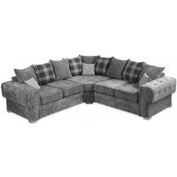Furniture 786 Verona Scatter Back 2C2 Corner Sofa Chenille Fabric in Grey