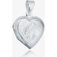 T.H.Baker Women's Silver Heart Engraved Locket & Chain 8.65.1273 | Size: 16-18inch