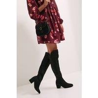 Dorothy Perkins Women's Kelly Stretch Over The Knee Boots in Natural Black | Size: 3