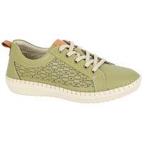 Mod Comfys Women's Leather Trainers in Khaki | Size: 5