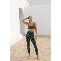 Dancing Leopard Women's Malala Triangle Print Stretchy Yoga Leggings High Rise Active Pants in Black | Size: 8