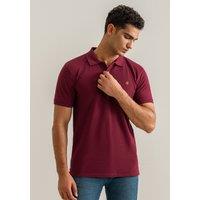 Brian Oak London Men's Maroon Plain Pique Polo | Size: Large