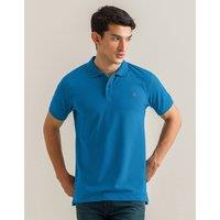 Brian Oak London Men's Plain Cotton Polo - Turquoise in Bright Blue | Size: Medium