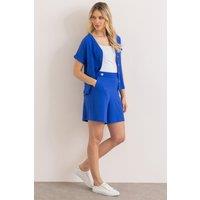 Klass. Women's Textured Pull on Shorts in Blue | Size: Small