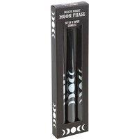 KDMD Set of 3 Black Magic Moon Phase Taper Candles