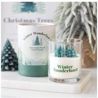KDMD Winter Wonderland Candle with Tree Scene in White