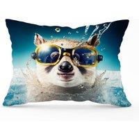 Warren Reed - Designer Dormouse Splashart Cushions in Brown | Size: 45 cm x 45 cm
