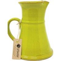 Verano Spanish Ceramics Selena Glazed Hand Dipped Kitchen Dining Large Flat Based Jug 1L (H) 20cm in Lime