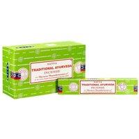 KDMD Set of 12 Packets of Traditional Ayurveda Incense Sticks in Green