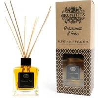 KDMD 200ml Geranium & Rose Essential Oil Reed Diffuser in Black