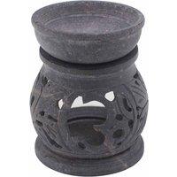 KDMD Small Soapstone Oil Burner 8cm - Om in Grey