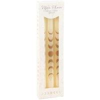 KDMD Set of 3 Off-White Moon Phases Taper Dinner Candles in Beige