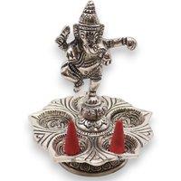 KDMD Dancing Ganesha Incense Holder in Silver