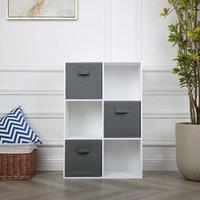 Home Garden Direct Jane - 2x3 Cube Storage Unit with 3 baskets - White