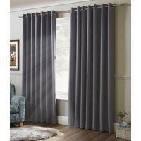 Luxury Living Plain Blackout Ring top Curtains in Silver | Size: 117 cm width x 183 cm drop