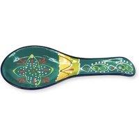 Verano Spanish Ceramics Classic Spanish Hand Painted Kitchen Dining Spoon Rest (L) 26cm in Orange