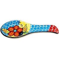 Verano Spanish Ceramics Classic Spanish Hand Painted Kitchen Dining Spoon Rest (L) 26cm Fish Scales