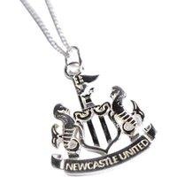 Newcastle United FC Men's Silver Painted Crest Necklace & Pendant