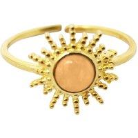 Harfi Women's Citrine November Birthstone Sun Gold Plated Ring