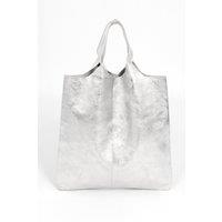 Sarta Women's Paloma Italian Leather Shoulder Bag - Silver, Metallic in Silver