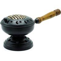 KDMD Large Iron Censer on Stand Incense Burner - Gold detail in Grey
