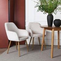 Home Garden Direct Muse - Accent Chair in Woven Yarn Fabric Upholstery in Cream