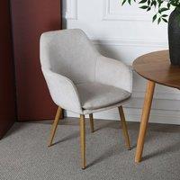 Home Garden Direct Muse - Accent Chair in Woven Yarn Fabric Upholstery in Cream