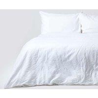 Homescapes Luxury Soft Plain European Linen Duvet Cover Set in White | Size: EU Double
