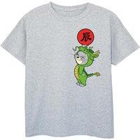Tom & Jerry Boy's Dragon Year T-Shirt in Grey | Size: 5-6 Years